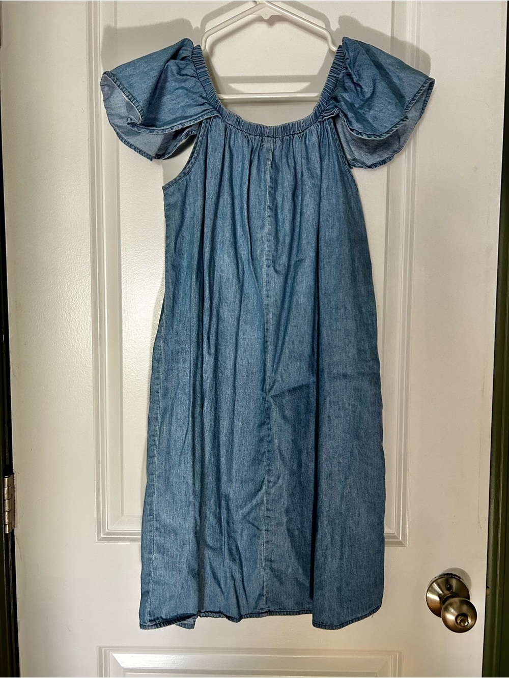 Blue Denim Cold-Shoulder Dress